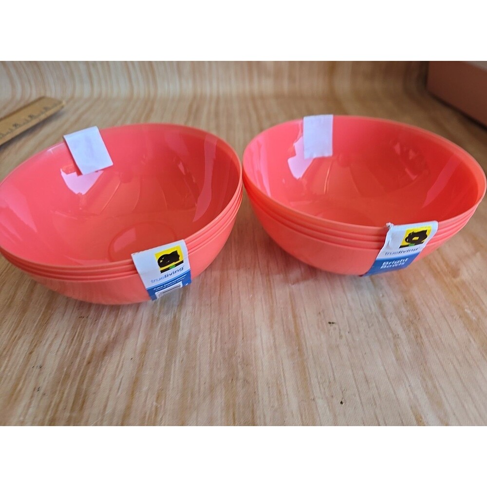 True Living Bowls - 2x 4-pack - 23fl oz Each Bowl - NEW  8 NEW BOWLS PEACH